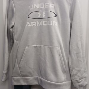 Under Armour Light Gray Hoodie & Dark Gray Matching Pants YOUTH medium!